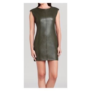 Pre-Loved BCBG faux Leather dress Sz  L Petite